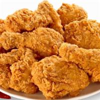 12 Piece Chicken Special with 2 free Sides · Includes 5 legs, 4 wings and 3 thighs.