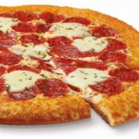 PEPPERONI CHEESER! CHEESER! · Large pepperoni pizza with fresh Mozzarella, sweet basil and a toasted Asiago-Parmesan crust