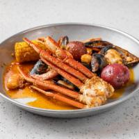 The Perfect Storm Combo · 1 cluster snow crab legs, 1 lb head-off shrimp, and 1/2 lb black mussels.