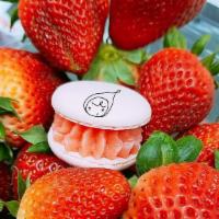 Strawberry Macaron · Contains gluten-free almond flour, egg white and powder sugar.