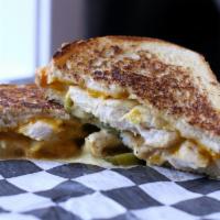 Crazy Chicken Sandwich · Grilled chicken breast strips, crispy bacon, house-made jalapeno ranch and melted creamy hav...