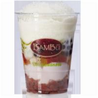 2. Bambu Combo · Che thap cam. Red, white and mung beans; taro, pandan jelly boba, rainbow jellies, coconut m...