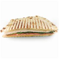 Panini - Monte Cristo · Ham, Turkey, Swiss, Cheddar, Lettuce, Tomato, Honey Mustard.