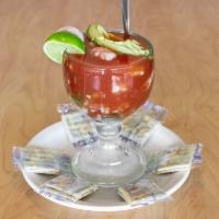 Shrimp Cocktail  · Cold-boiled shrimp mixed in our special cocktail sauce and served with onions, tomatoes and ...