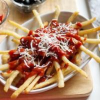 Pizza Fries · French fries with pizza sauce & mozzarella cheese
