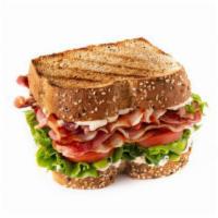 B.L.T. Classic Sandwich · Peppered bacon, fresh leaf lettuce, tomatoes, and mayonnaise on toasted whole wheat bread.