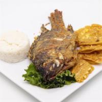 Mojarra Frita · Fried mojarra. Served with your choice of 2 sides.