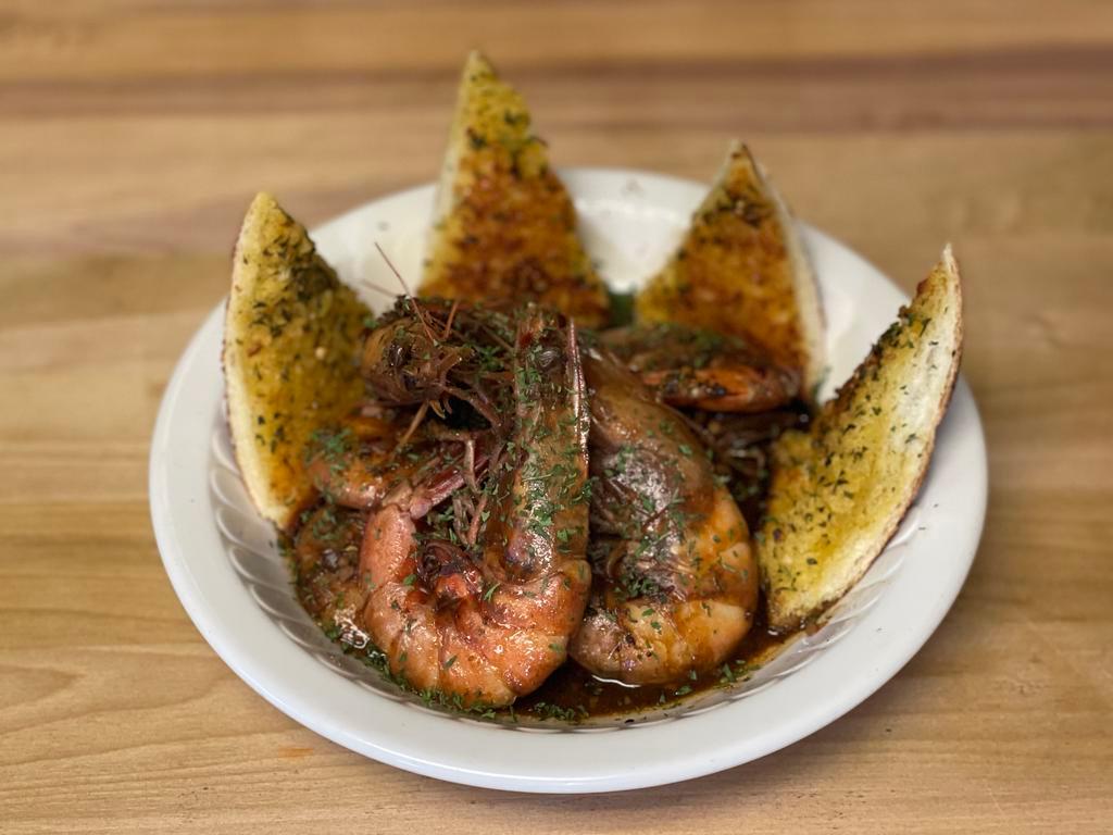 BBQ Shrimp · New Orleans style bbq shrimp with garlic bread