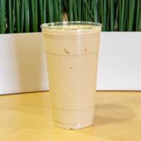Peanut Butter Blast  · Banana, Peanut Butter, Van or choc almond milk, 40g of protein