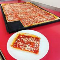 Full Tray Plain Cheese Pizza · 20 slices. Full tray plain cheese. 20 total slices.