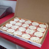 Full Tray Extra Cheese  · 20 slices. Full tray of pizza with a slice of provolone cheese on every slice.