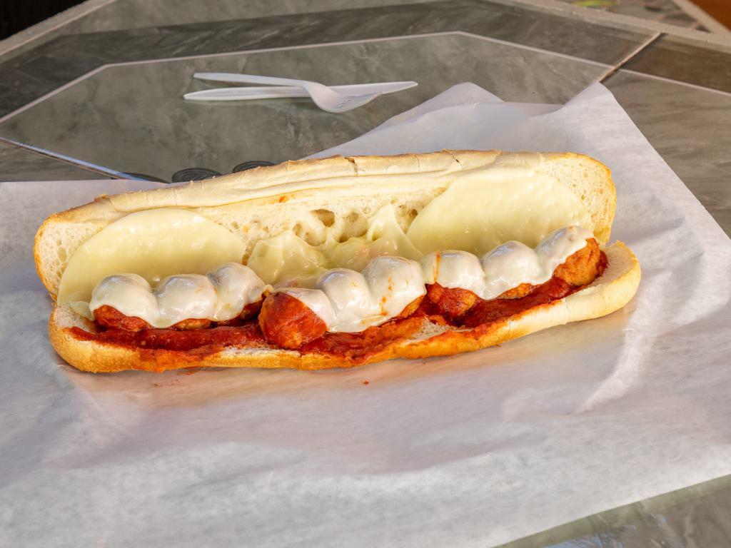 Meatball and Provolone Hot Sub · 