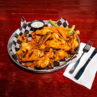 C&R Wings · Always grilled and never fried. Blue cheese, celery and carrots.