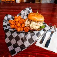 C&R Chicken Salad Sandwich · Hand-pulled chicken in a creamy old bay dressing with lettuce and tomato. Served on a brioch...