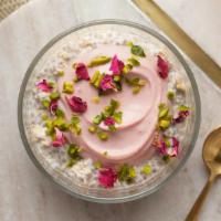 Rose Pistachio · Crushed pistachios, rose petals, smooth coconut yogurt.
Contains pistachios and cashew milk.
