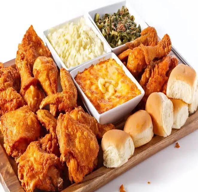 15 Pc Family Meals Chicken W/3 Sides · The 15 Piece halal Family Meals With a Side’s chicken comes with 3 sides of your choice. Includes:  Breasts, Thighs, Drumsticks, Wings, 5 rolls (Substitutions charge extra.)
