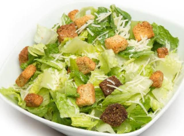 Caesar Salads · Caesar With chopped romaine tossed with croutons, and topped with shredded parmesan cheese