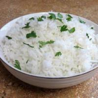 Steamed Rice · Fragrant long grain basmati rice from Himalayan foothills.