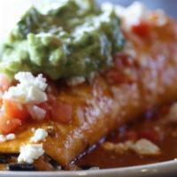 Expresso Burrito · Pork cooked with “chile verde” made with Mexican green “tomatillos” rice and beans wrapped i...