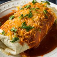 Champignon Burrito · A large flour tortilla stuffed with mushroom, spinach, black beans, Spanish rice, and jack c...