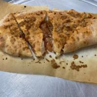 Dutch Apple Calzone · Cinnamon baked Apples, with Salted Carmel, topped with Streusel Crumbs
