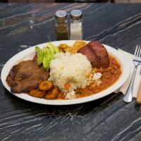 Churrasco · Served with rice and beans and soda. 