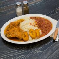 Pollo Guisado · Braised and stewed. Comes with soda. 