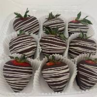 Chocolate covered Strawberries · 12 Fresh premium strawberries hand covered with rich chocolate 