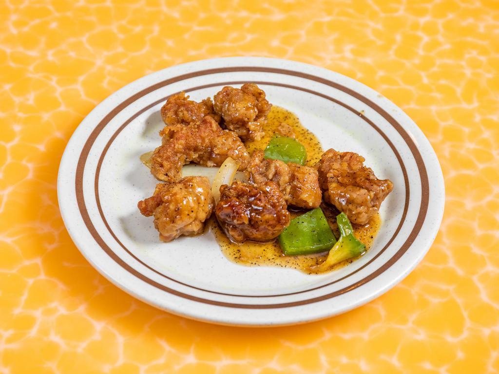 A8. Black Pepper Chicken  · Hot and spicy.