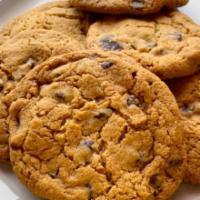 Salted Chocolate Chip · Large classic chocolate chip cookie, sprinkled with Maldon Sea Salt, with a chew interior an...