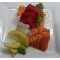 Sashimi Appetizer · 7 pieces. Tuna, salmon and Saba