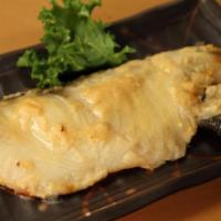 Gindara Appetizer · Black cod marinated in sake lees. 
