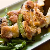 Yakitori  · Skewers of chicken and vegetables with teriyaki sauce. 