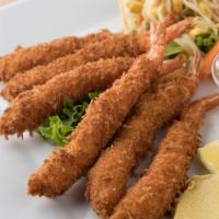 Shrimp Fry · Breaded deep fried shrimp. Served with rice and soup or salad.