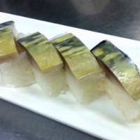Battera Sushi · Battera is a kind of pressed sushi where mackerel, pickled in vinegar is placed on top of vi...
