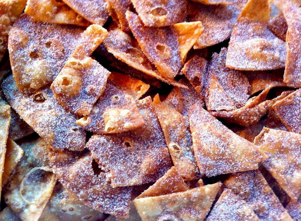 Cinnamon & Sugar Crisps · Flour tortillas chips lightly fried and tossed with cinnamon and sugar.