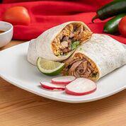 Carnitas Burrito · Braised pork. Served with beans, rice, onion and cilantro.