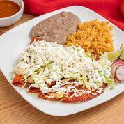 3 Enchiladas Combo Plate · Choose of cheese, braised pork, steak or chicken. Served with lettuce sour cream and cheese.
