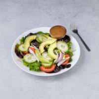 Classic Salad · Mixed greens, avocado, onions, cucumbers and bacon.