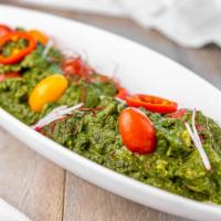 Saag Paneer · Farmers Cheese with Spinach; GF, NF