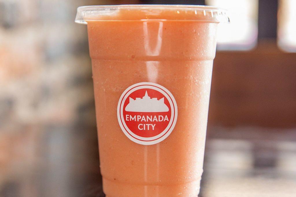 Gabby’s Strawberry Banana Smoothie · Apple juice, banana, strawberries, yogurt (contains milk) and ice.