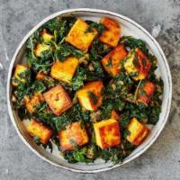 Saag Paneer · Homemade cottage cheese cooked with fresh spinach puree herbs and spices.