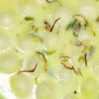 Creamy Rasmalai · An Indian dessert made from cheese, milk and almonds.