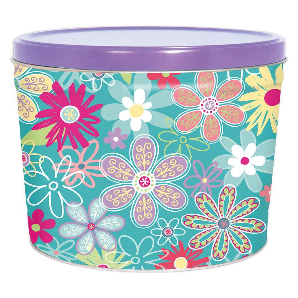 2 Gallon Tin · Choose up to 3 flavors.  Bring it back for HALF price Refills IN STORE ONLY.  Comes in platinum, red, blue, gold, red, white & blue stars, hearts, & popcorn blast prints.  Please note in the 