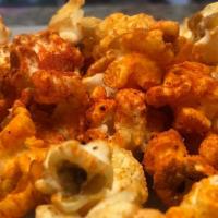 Buffalo Cheddar Popcorn · Cheesy with a bit of spice.