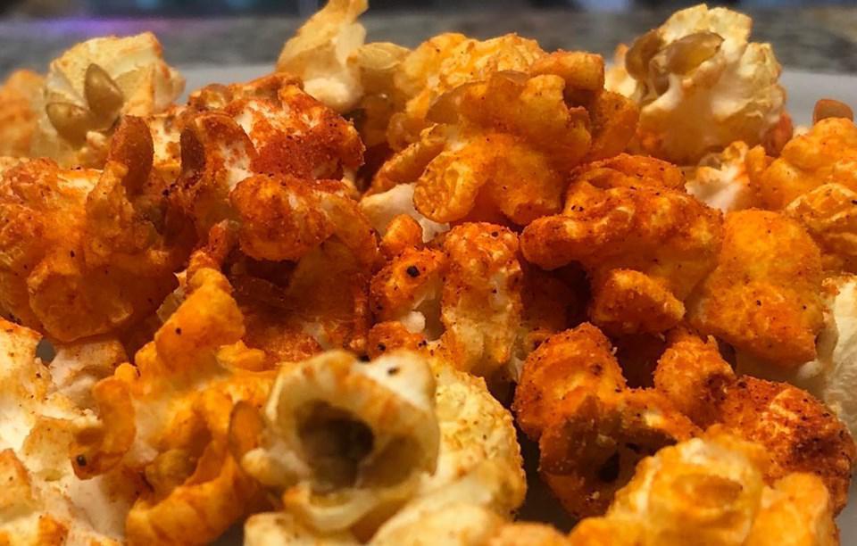 Buffalo Cheddar Popcorn · Cheesy with a bit of spice.