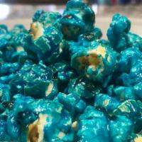 Sour Blue Raz Popcorn · Candy coated with sour Blue Raspberry.
