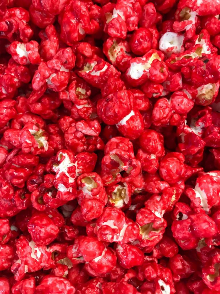 Red Hot! Candy Coated Popcorn · Cinnamon flavor