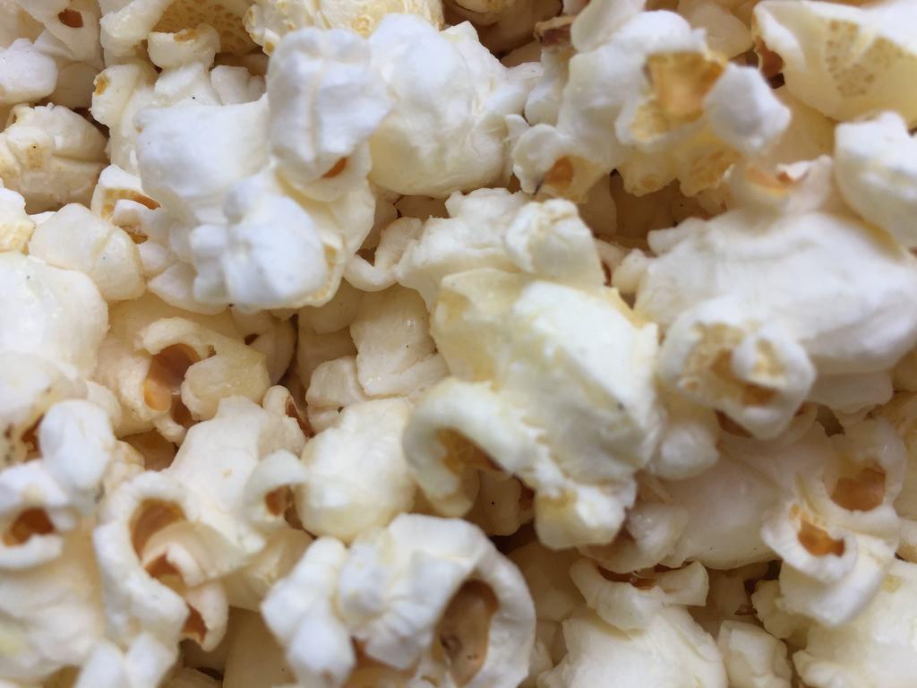 Plain Popcorn · Served with salt and no butter.