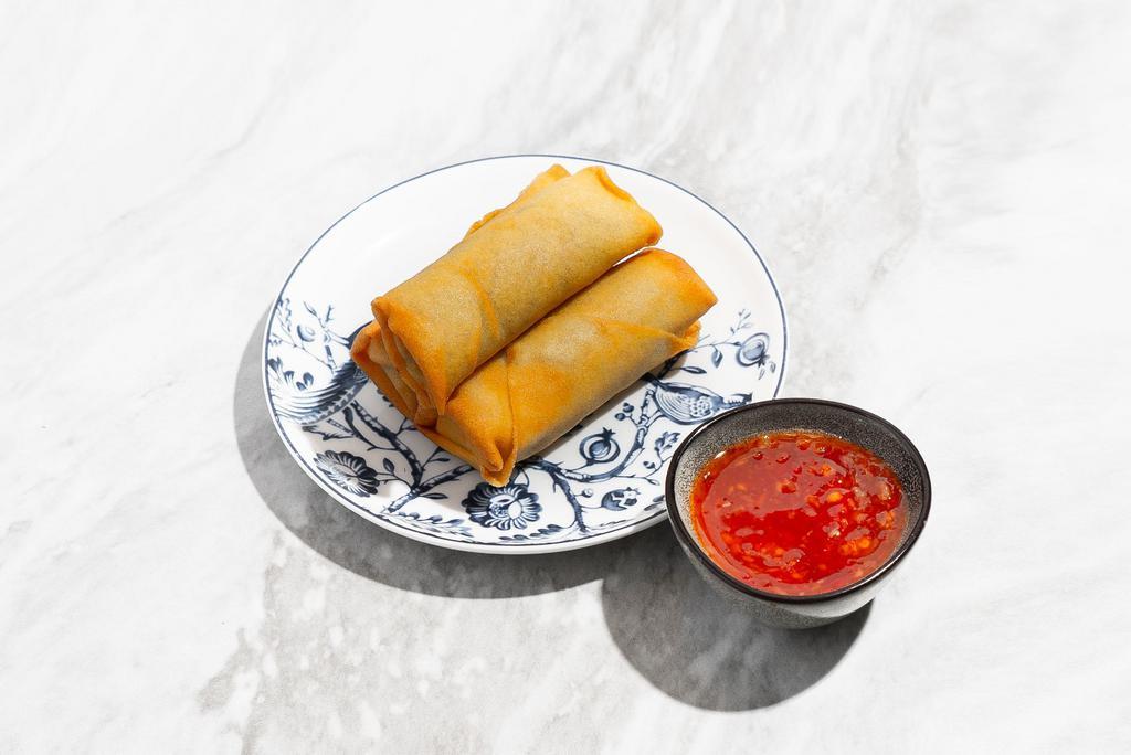 Vegetable Spring Rolls   . · Fried vegetable spring rolls (3pcs).
Served with sweet chili sauce.
Contains: Gluten